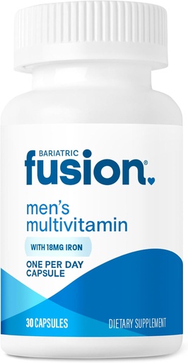 [BRSROED2DENBUETP] Bariatric Fusion One Per Day Multivitamin Bariatrikoa Iron for Men | Prostate eta Heart Support Bitaminak* | Gastric Bypass eta Sleeve Gastrectomy | 30 kapsulak | 1 Hileko hornidura