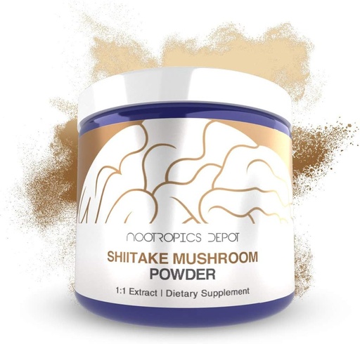 [BRSWGED7AQCGCCDU] Shiitake Mushroom Powder | 60 Grams | Whole Fruiting Body Extract | Lentinula edodes