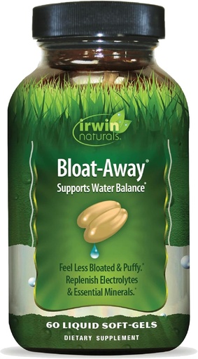 [BRSRMAALCB7W22Q3] Irwin Naturals Bloat-Away - 60 Liquid Softgels - Water Balance Support - Replenish Electrolytes & Essential Minerals