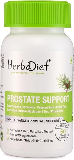 [BRSRAAIDAEFBA3TK] Saw Palmetto Prostate Support 60 Capsules| Blend of Saw Palmetto,Pygeum Bark, Green Tea,Lycopene,Cat's Claw&Reishi Mushroom Extract