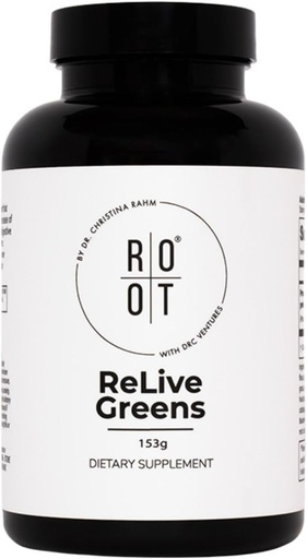 [BRSRMA33DIIGCADP] Root Relive Greens by Dr. Rahm's | Superfood Powerhouse with Dark Leafy Greens, Fruits & Fibers - 153g
