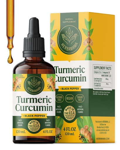 [BRSWYYAPC5YBUCA2] HERBAMAMA Turmeric Curcumin Supplement – Turmeric with Black Pepper for Immune Support – Joint Support with Curcumin Supplements – Vegan, Non-GMO, Alcohol & Sugar-Free, 56-Day Supply