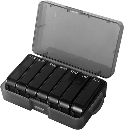 [BRSROEAROQJQ22A6] Plāksnes organizētājs, pārnēsājams Pill Dispenser, Mitruma-Proof Travel 2 reizes a Day Pill Box 7 Day Pill Case for Vitamīnu, Medicīna, Zivju eļļa/Applements Lieli 14 nodalījumi, tips 4