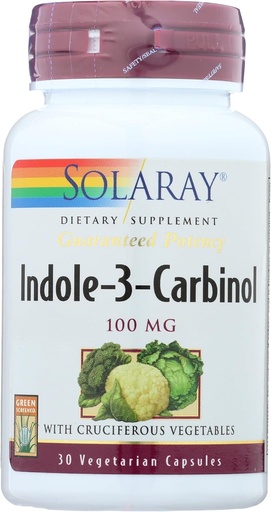 [BRSWKHD2OYHBCCQZ] Solaray Indole-3-Carbinol, 30 Caps 100 mg