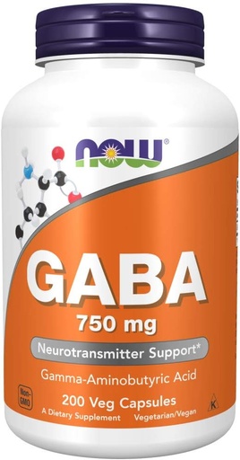 [BRSWGFQZCEJRS237] Now GABA 750 mg 200 Veg Capsules