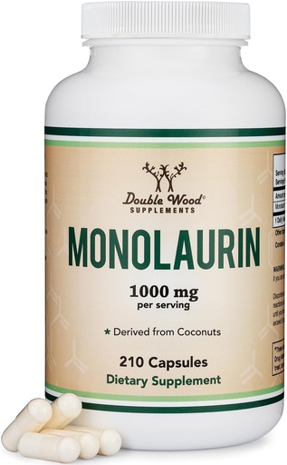 [BRSWYGAHBFYAY33O] Monolaurinの免疫サポートはサービングごとの1,000mg、210のカプセル(安全な、非GMO、グルテンフリーを始めて下さい)大人のための免疫のブースター、二重木による免疫システム防衛を補います