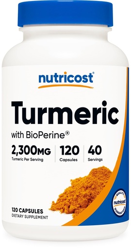 [BRSWK2QOCMGRODYZ] Nutricost Turmeric Curcumin with BioPerine and 95% Curcuminoids, 2300mg, 120 Capsules, Veggie Capsules, 767mg Per Cap, 40 Servings, Gluten Free, Non-GMO