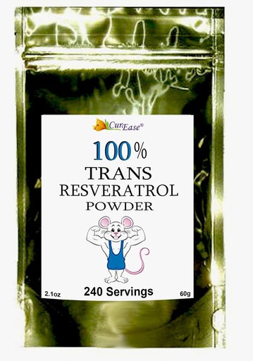 [BRSWIELRPIPGIGT2] 100% čistý Trans Resveratrol Powder 240 Servings 2.1 oz (60 Grams) 250mg per Servings