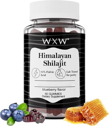 [BRSRAHQ6OR5QO33Z] WXW Pure Himalayan Shilajit Gummies | Fulvic Acid & 85+ Trace Minerals | Ashwagandha, Gokshura | No Added Sugar | for Men, Women | Non-GMO | Lab Tested | 100% Natural | Enhance Immunity 60 Gummy