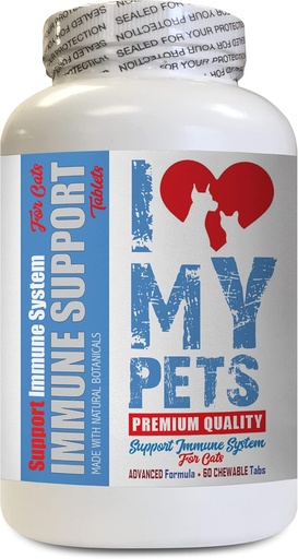 [BRSWGGI6AB7RADTO] I Love My PETS LLC Иммунная поддержка кошек - Иммунная поддержка кошек - Бустер - Здоровая добавка - Иммунная добавка для кошек - 60 лечений (1 бутылка)