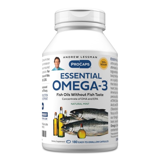 [BRSWGCT4PN7R6ELJ] ANDREW LESSMAN Essential Omega-3 Mint - 180 Softgels - Ultra-Pure, High Potency Omega-3 Oils. High DHA, No Stomach Upset, No Contaminants, No Mercury. Small Easy to Swallow Softgels