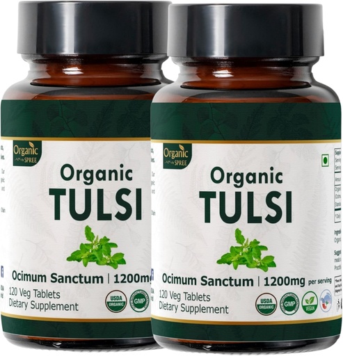 [BRSRAAQPCANGYYDA] Tulsi 120 Tablets – USDA Organic Holy Basil – Supports Stress Relief & Adaptogenic Balance*| Dietary Supplement120tab - Pack of 2