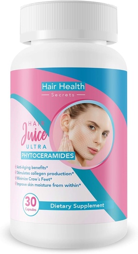 [BRSWGADQOANQ22TA] Hair Juice Ultra Anti-Aging Pills - Phytoceramides 350mg - Soften Hair & Skin with This Specially formulated Anti Aging Pill Made with Vitamin A, Vitamin C, Vitamin D, Vitamin E, and Phytoceramides