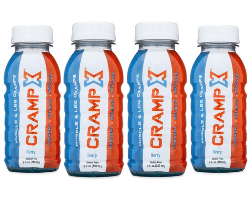 [BRSWGGLQC4FAAAY6] Muscle Cramp Relief Drink | Proven to Prevent and Treat Muscle Cramps in Seconds | Gluten Free Cramp Defense for Hand Cramps, Leg Cramps, Foot Cramps | Berry 8 oz - Pack of 4