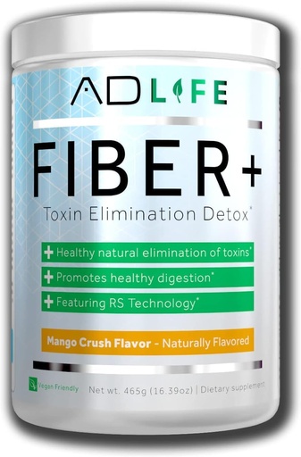 [BRSWY2QNBEJQEC3J] Project AD Fiber+ Vegan Fiber Supplement Powder, Supports Gut Health and Digestive Regularity (Mango, 16.4 oz)