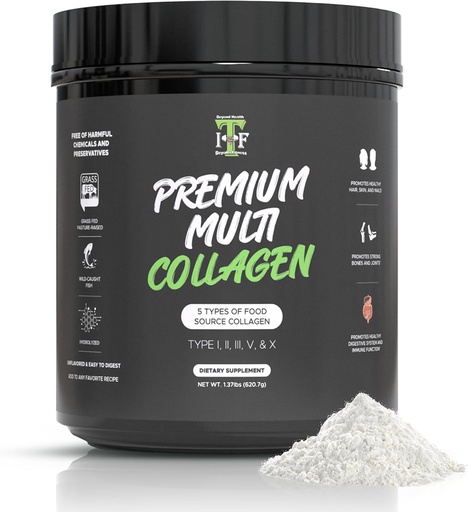 [BRSRAGQ6AF6A2CA3] Multi Collagen Peptides Powder Desflavored - 5 Tipos Multi Collagen Complex (I, II, III, V, X) - Grass Fed Hidrolyzed Powder Collagen for Hair, Skin, Nails, Joints & Gut Health - 30 Servings