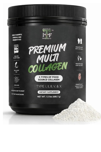 [BRSRAGQ6AF6A2CA3] Multi Collagen Peptides Powder Unflavored - 5 Types Multi Collagen Complex (I, II, III, V, X) - Grass Fed Hydrolyzed Powder Collagen for Hair, Skin, Nails, Joints & Gut Health - 30 Servings