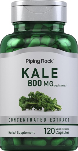 [BRSRMAY3DN5WOH3D] Piping Rock Kale Extract Capsules 800mg | 120 Count | Kale Supplement | Gluten Free, Non-GMO