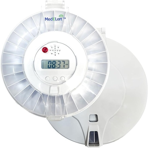 [BRSWKZT6BMORYC3E] Automatisk Pill Dispenser för äldre med Alarm, 28 Sealed Compartments Machine for Medication, Electronic Timed Automatic Pill Dispenser Machine Organizer Smart Locked FSA/HSA Eligible