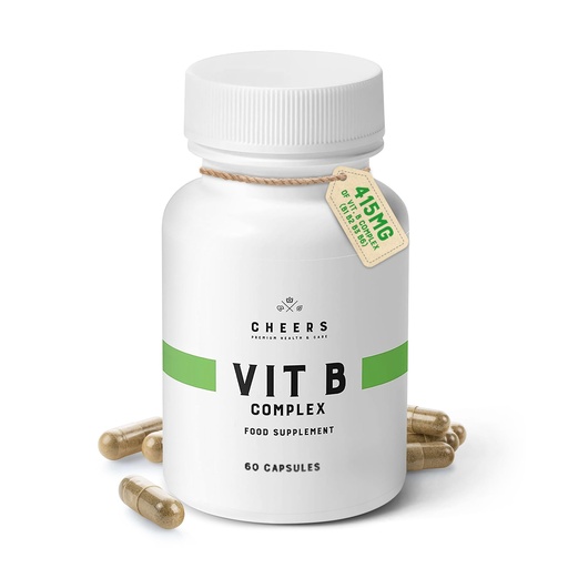 [BRSWG2TQBAJQ2H36] CHEERS Vitamin B Complex Supplement | 113.5mg Complete B Vitamins with B1, B2, B3, B6, B12 | High Absorption Vegan B Complex for Brain, Nerve & Immune Support | Non-GMO, DRcaps® Plus | 60 Capsules