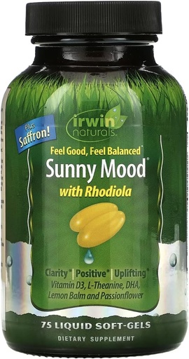 [BRSWI2Y3CV7BWC3G] Irwin Naturals Sunny Mood - 75 Liquid Soft-Gels