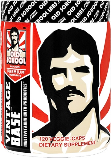 [BRSWIBLZBJ7QAEDA] Стара школа Vintage бази 2-в-1 мультивітамін & Пробіотик, Щоденні вітаміни & мінерали для оптимального травлення, претенсивний Флора, Іммун, вітамін D3, C, & цинк для чоловіків і жінок - 120 Веггі Caps