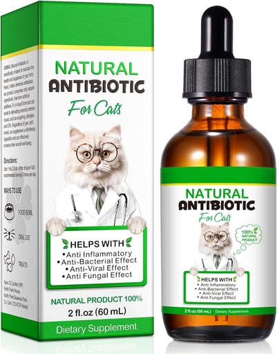 [BRSRAGI2BYMRYGQV] Cat Antibiotikoak, Antibiotikoak katuentzako, Antibiotiko naturalak Herbal gehigarriak 60ml