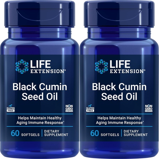 [BRSWECQQDEBREFLG] Life Extension Black Cumin Seed Oil, 60 softgels (Pack of 2)