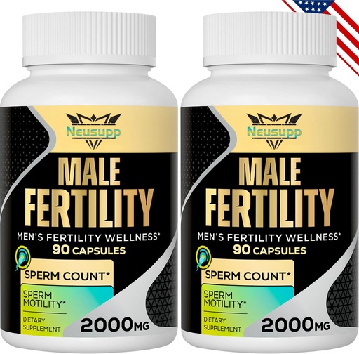 [BRSRAZQYB4NQKYDD] Fertility Supplements for Men, Male Prenatal Vitamins -Optimal Sperm Count, Motility and Strength, 2000MG Mens Fertility Supplements with Maca Root for Conception - Packs of 2