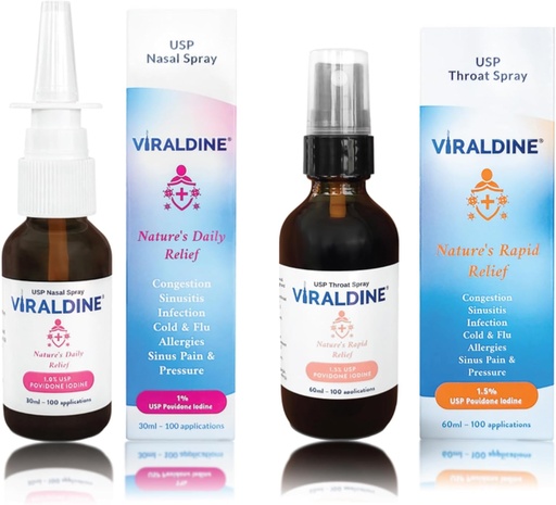 [BRSRAGQQBUFGMYAY] Immune Health Bundle, 1% Nasal Spray & 1.5% Throat Spray, Designed for Throat & Sinus Relief