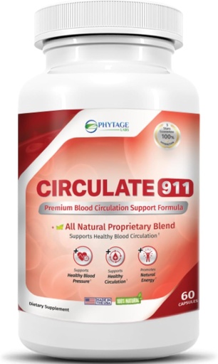 [BRSRA237CEIREYLV] Circulate 911 Supplement - Blood Flow Support Natural Antioxidant & Immune Support, Healthy Blood Pressure - 60 Capsules
