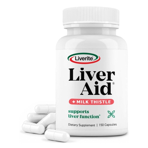 [BRSWIYQKAB6REYDE] LIVERITE Liver Aid with Milk Thistle 150 Capsules, Liver Support Supplement with Amino Acids, Choline, Milk Thistle & Vitamin B12 – Supports Healthy Liver Function, Cleansing, Energy & Metabolism