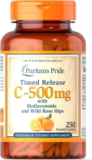 [BRSWIZQ3OVYQGD3O] Pride de Puritan Vitamina C 500 mg con Rose HIPS Caplets, 250 Conde