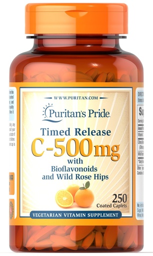 [BRSWIZQ3OVYQGD3O] Puritan's Pride Vitamin C 500 mg with Rose HIPS Caplets, 250 Count