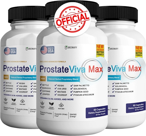 [BRSRAHQROF6QIGTD] ProstateViva Max Prostate Supplements for Men Capsules, Health Supplements - Maximum Strength, All Natural to Support Normal & Healthy Function (240 Capsules)