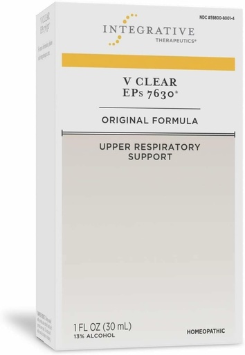 [BRSWIYA3AJ4WODTK] Integrative Therapeutics V Clear EPs 7630 Drops - Relief from Discomfort from Throat, Nasal & Bronchial Irritations - Upper Respiratory Support During Common Cold for Children 12+ and Adults - 1 fl oz