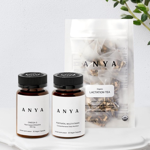 [BRSRAATYPINB43DX] ANYA Multivitamin + Amning Tea Bundle Postpartum Essentials for Women, Postnatale Kosttilskud til Amning