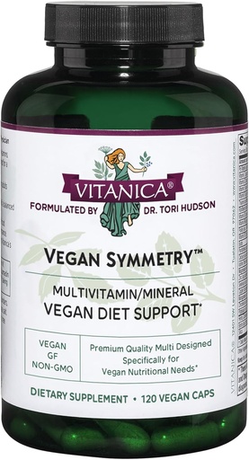 [BRSWGYY6CUNQEGTH] Vitanica Vegan Symmetry, Non-GMO Vegan Multivitamin for Women, Iron Free, Gluten Free, 120 Capsules