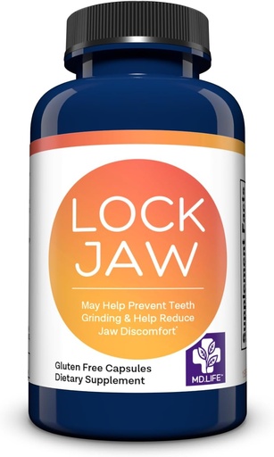 [BRSWGYABBEARS3Q3] MD.LIFE Lock Jaw Assistance - 60 Vegan Capsules - TMJ Relief Support and Jaw Relaxer Supplement - Double Strength Formula - Third-Party Tested
