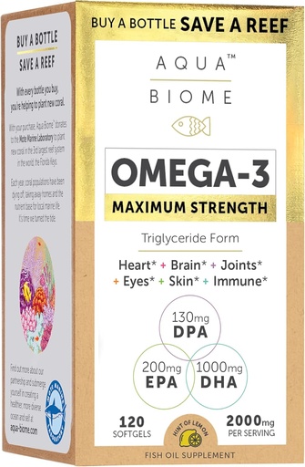 [BRSWGA35OECR6FDA] Enzymedica Aqua Biome Fish Oil, Maximum Strength, 120 Count