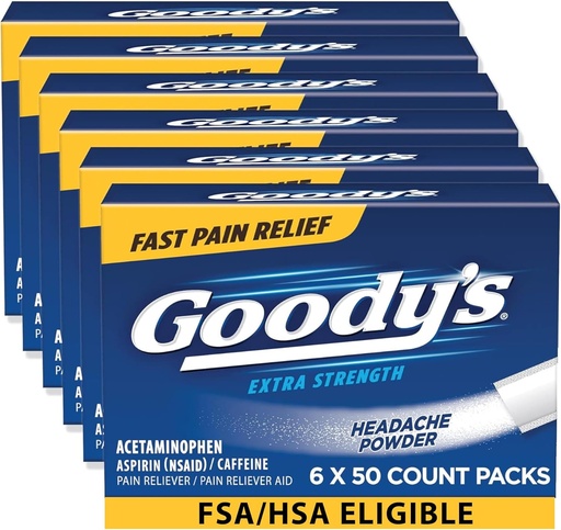 [BRSWKZQACAJRSHLC] Goodys ekstra styrke hodepine pulver 50 ea (Pack of 6)
