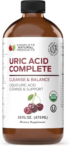 [BRSROZYLAENQ4FLL] Osoa Natural Produktuak Uric Acid Osoa - 16oz Liquid osagarria Uric Acid Cleanse, Kidney Health & Circulation laguntzeko Apple Cider Vinegar, Tart Cherry eta Beet Root-ekin.