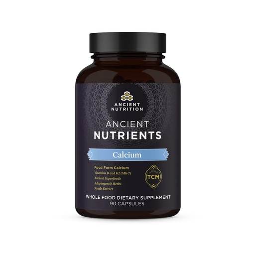 [BRSWGHABBYNQ4A3F] Calcium Supplement with Vitamin D and Vitamin K2 by Ancient Nutritiion, Supports Bone Health and Immune Support, Muscle Recovery, Paleo and Keto Friendly, 90 Ct