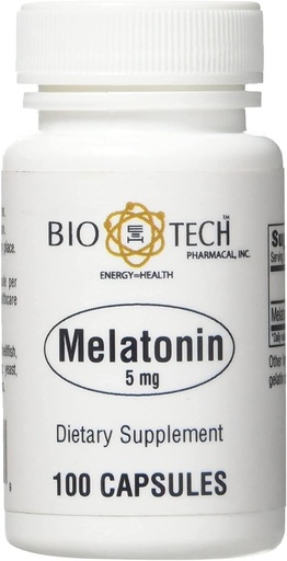 [BRSWIGQHDEOGYEQ7] Bio-Tech Pharmacal Melatonin (5mg, 100 Capsules)