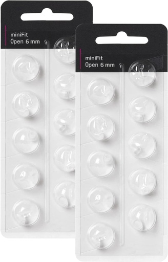 [BRSROCDRDEGQMA3V] Domes sluchovej pomôcky na výmenu otikonov, Oticon Minifit Open Vent Bass Domes (6 mm/2 balíčky), Universal Domes for Oticon Hearing Aid Supplies.