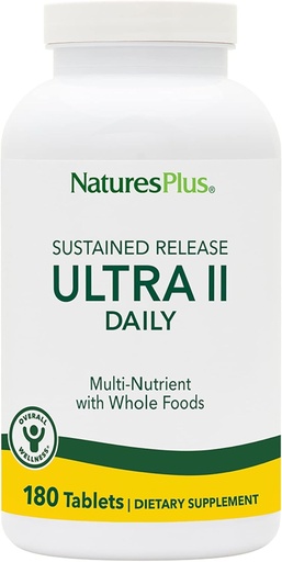 [BRSWIY3YAUPBQDI3] NaturesPlus Ultra II Daily - 180 Tablets - Multivitamin with Whole Foods for Overall Well-Being - Supports Energy & Immune Health - Sustained Release - 180 Servings