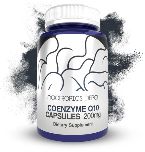 [BRSROZLRDENBMET2] Nootropics Depot CoEnzyme Q10 Capsules | 200mg | Ubiquinone | 60 Count | Energy, Cognitive & Cellular Function