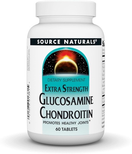[BRSWIYT3O4GWYEDG] Source Naturals Extra Strength Glucosamine Chondroitin, Promotes Healthy Joints*, 60 Tablets