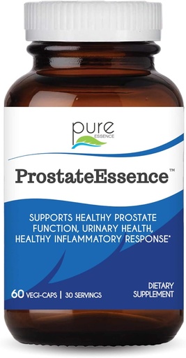 [BRSWI2QEBNYWAADO] Pure Esssence Labs Prostate Essssence w/Vitamin D3, Селеніум, Цинк добавки і більше - Чоловічі вітаміни і трав'яні добавки для здоров'я простати w/Beta Sitosterol - 60 Caps для чоловіків