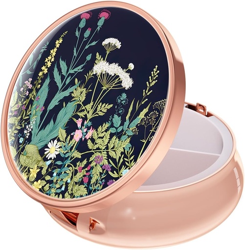 [BRSRMBINDMPBUDLG] Rouidr pill Box, 3 skyrius medicinos pill Case, Mažas metalo kelionių medicinos dėžutė išvalymas & Pocket, Rose Gold, Dandelion